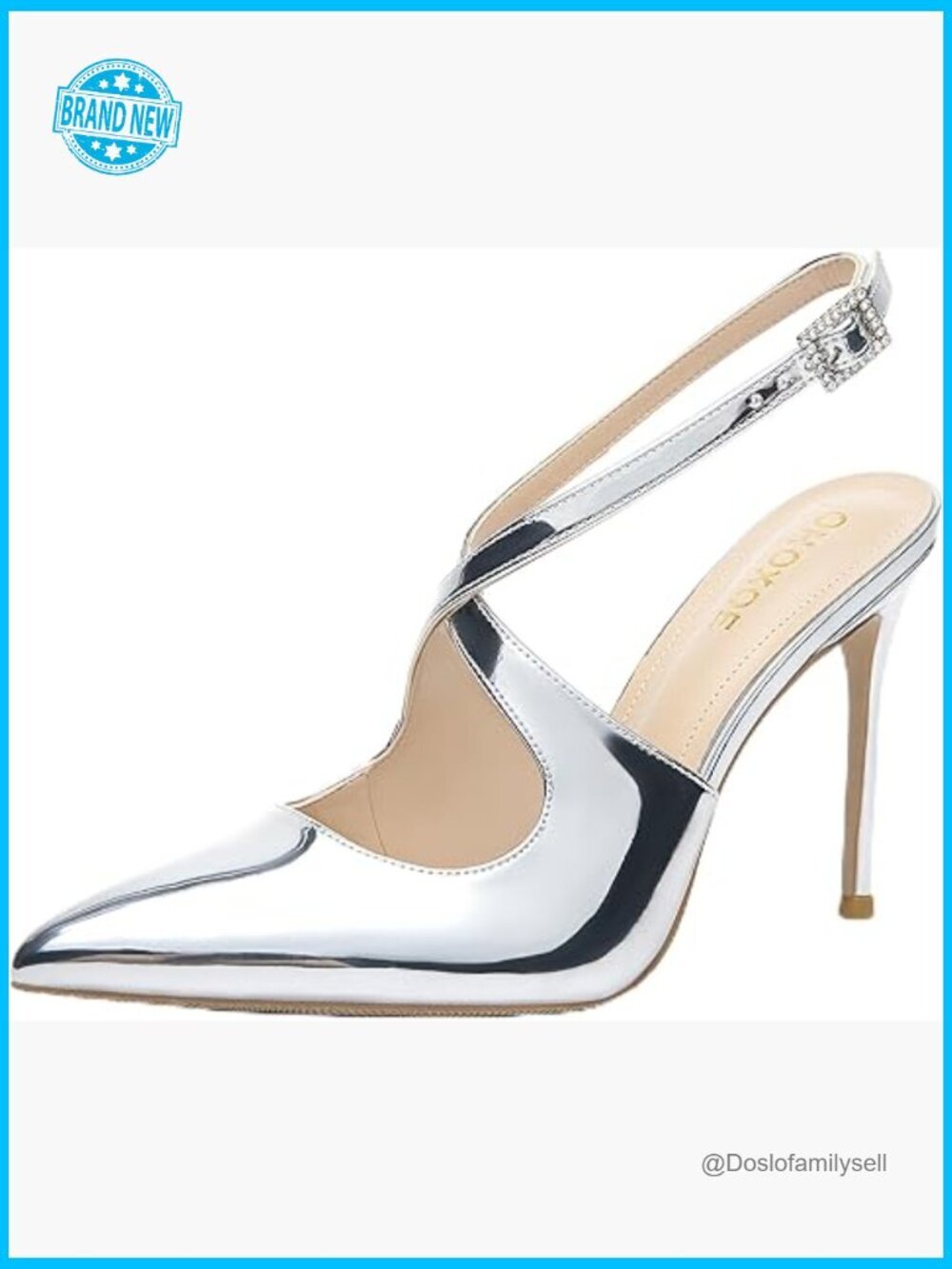 Closed Pointed Toe Stiletto Pumps Cross Strap Slingback Heels Dress Shoes